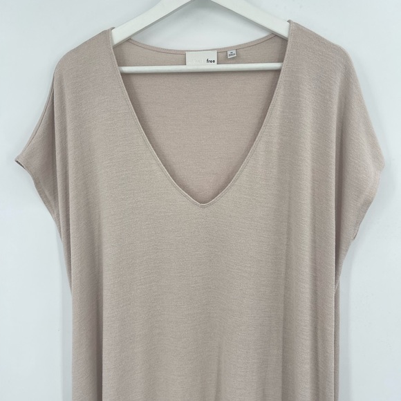 Aritzia Wilfred Free Marcoux Dress V-Neck Jersey Knit Medium Oversized Lagenlook - Picture 2 of 7